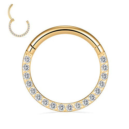 Salvatori Paris Crystal Conch Piercing and Septum Piercing