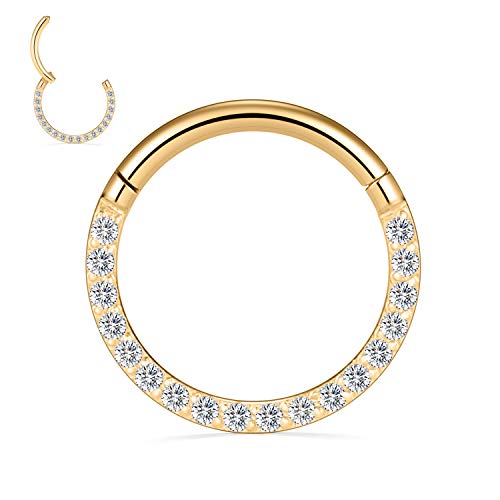 Salvatori Paris Crystal Conch Piercing and Septum Piercing