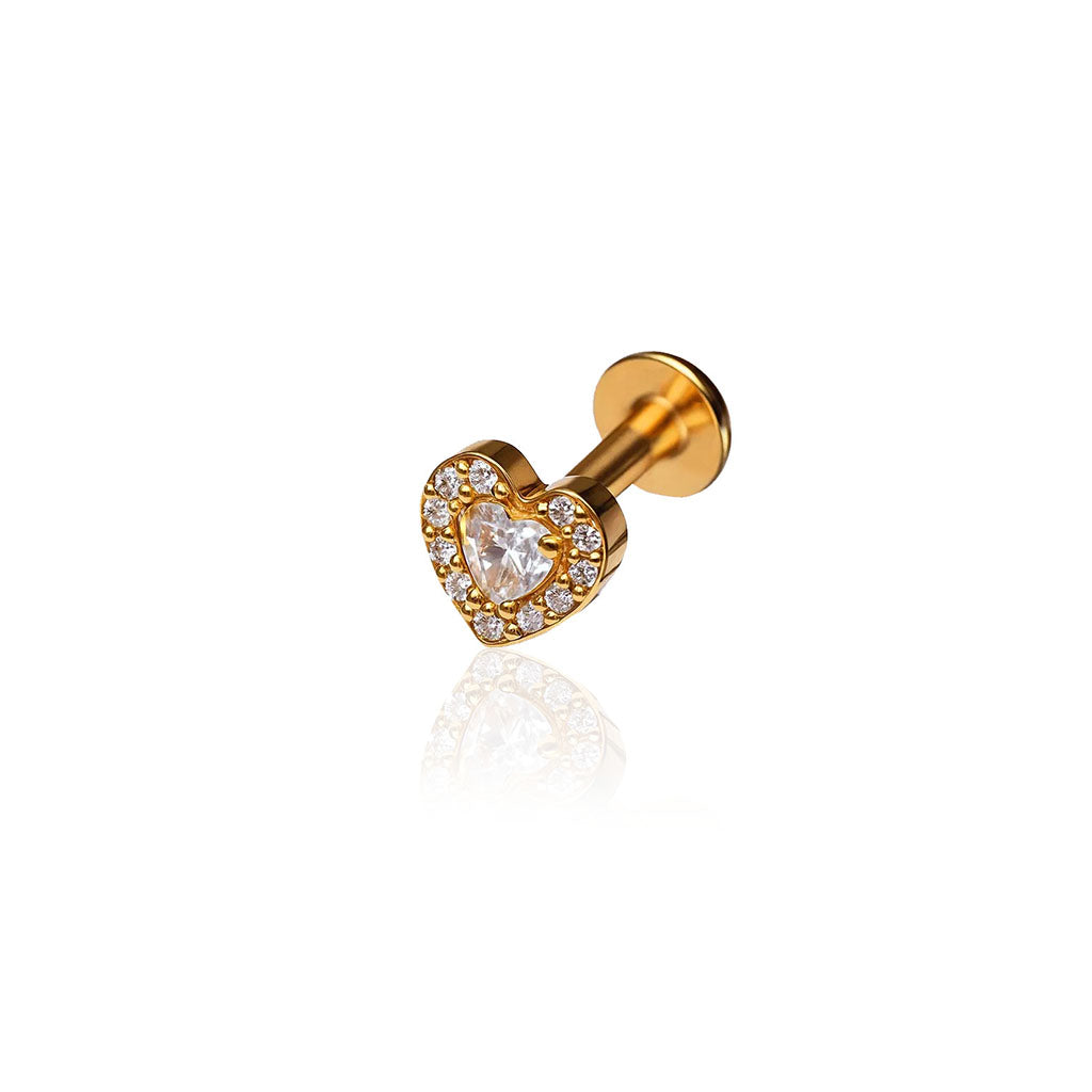 Salvatori Paris Mini Heart Crystal Titanium Helix Piercing