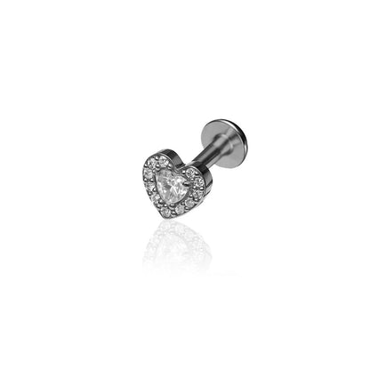 Salvatori Paris Mini Heart Crystal Titanium Helix Piercing