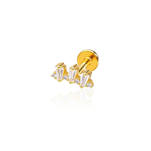 Salvatori Paris Mini Triple Crystal Titanium Helix Piercing