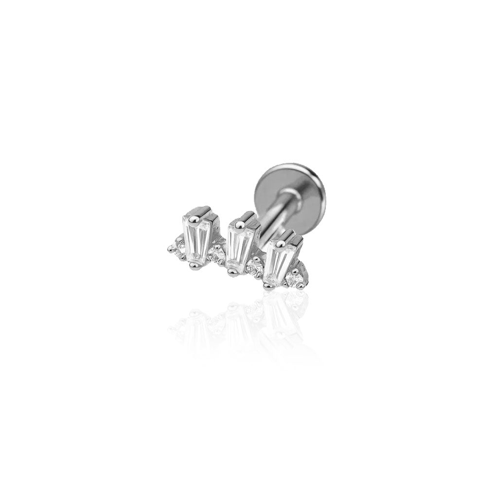 Salvatori Paris Mini Triple Crystal Titanium Helix Piercing