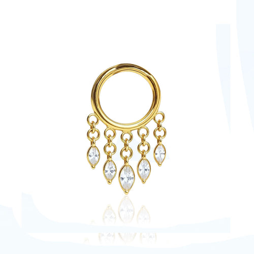 Salvatori Paris Cubic Zirconia Dangle Crystals Titanium Piercing