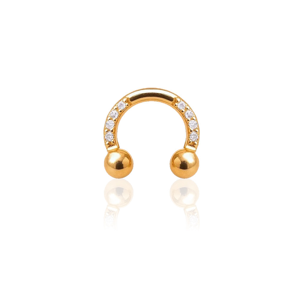 Salvatori Paris Cubic Zirconia Horseshoe Titanium Septum Piercing