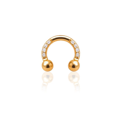 Salvatori Paris Cubic Zirconia Horseshoe Titanium Septum Piercing