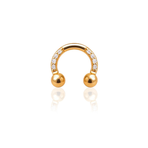 Salvatori Paris Cubic Zirconia Horseshoe Titanium Septum Piercing