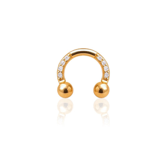 Salvatori Paris Cubic Zirconia Horseshoe Titanium Septum Piercing