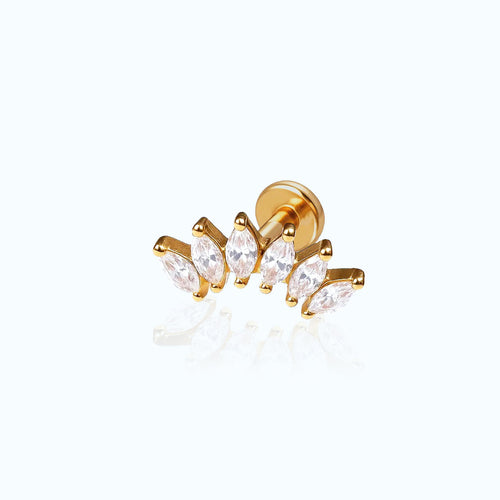 Salvatori Paris Mini Semicircle Crystal Titanium Helix Piercing