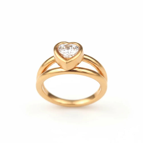 Salvatori Paris Crystal Heart Clicker Double Rook Piercing