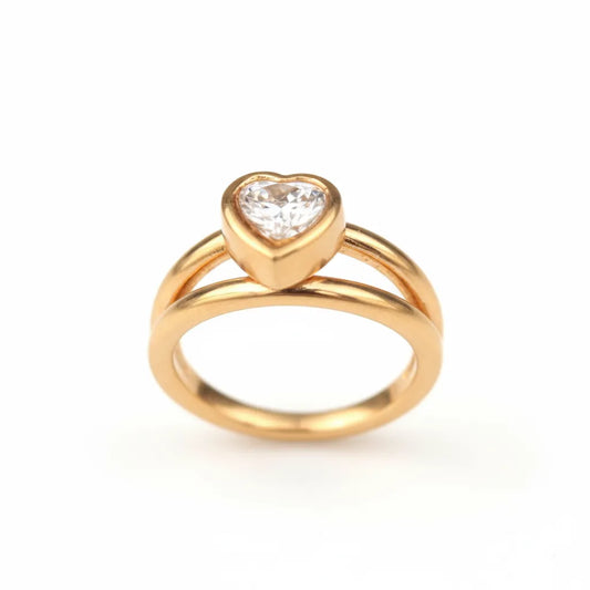 Salvatori Paris Crystal Heart Clicker Double Rook Piercing