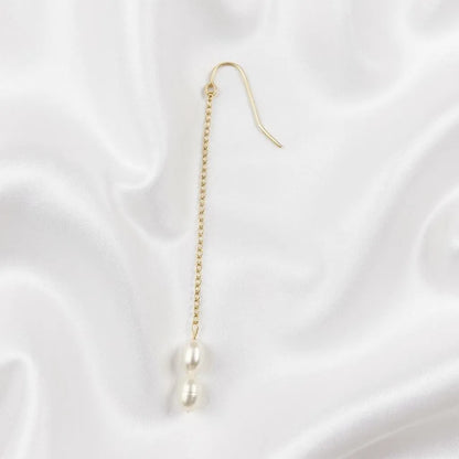 Salvatori Paris Solea Alba Long Chain Pearl Drop Earrings