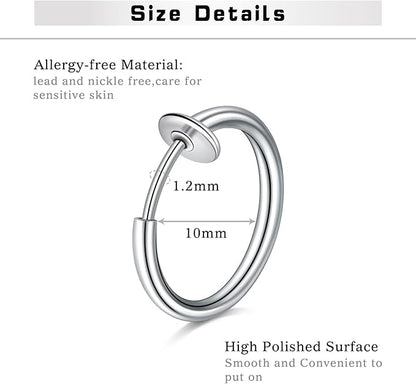 Salvatori Paris Silver Fake Nose Lip Earring Ring Hoop 20G Nose Hoop Rings