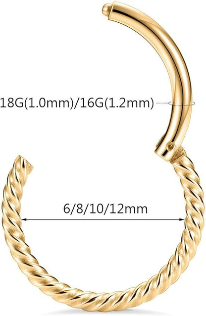 Salvatori Paris Twisted Clicker Nose Ring Ears and Nose Piercing