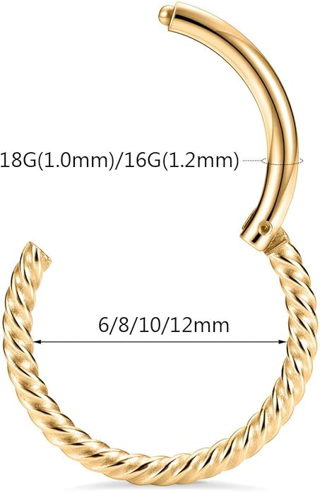 Salvatori Paris Twisted Clicker Tragus Piercing Hoop Earring