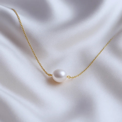Salvatori Paris Clara Lux Single Baroque Dainty Pearl Choker Necklace