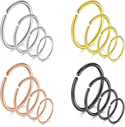 Salvatori Paris Plain Nose Ring and Nose Piercing 6mm 8mm 10mm