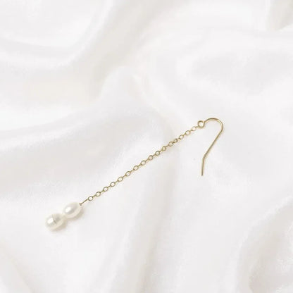 Salvatori Paris Solea Alba Long Chain Pearl Drop Earrings
