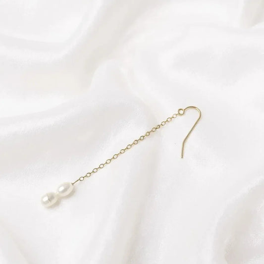 Salvatori Paris Solea Alba Long Chain Pearl Drop Earrings