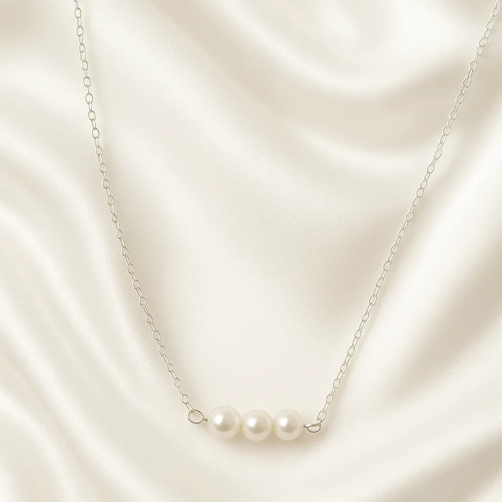 Salvatori Paris Silver Triple Baroque Pearl Necklace