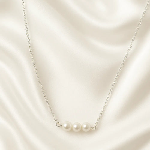 Salvatori Paris Silver Triple Baroque Pearl Necklace