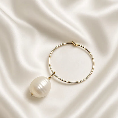 Salvatori Paris Voile d’Or Large Drop Pearl Earrings