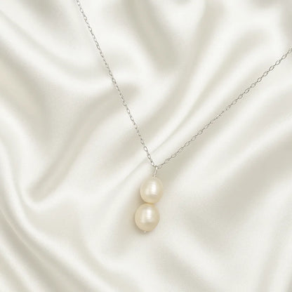 Salvatori Paris Clara Lux Silver Double Baroque Pearl Necklace