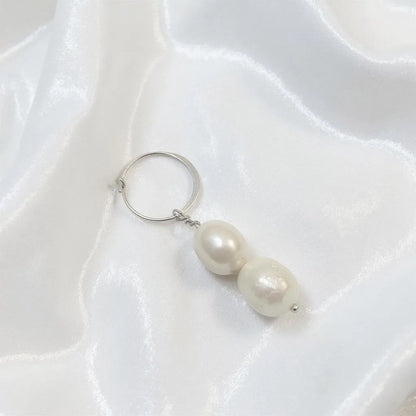 Salvatori Paris Silva Opale Silver Double Pearl Drop Earrings