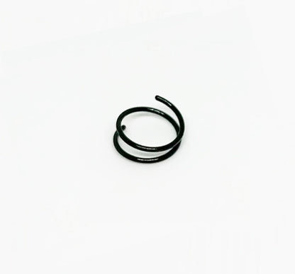 Salvatori Paris Black Spiral Double Nose Ring Hoop and Nose Piercing