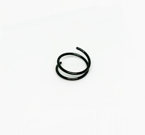 Salvatori Paris Black Spiral Double Nose Ring Hoop and Nose Piercing