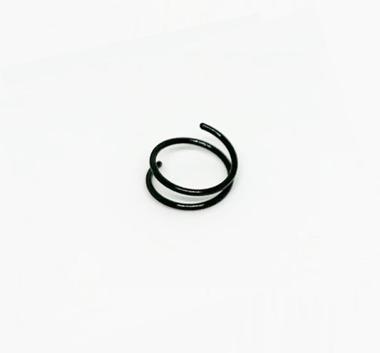 Salvatori Paris Black Spiral Double Nose Ring Hoop and Nose Piercing