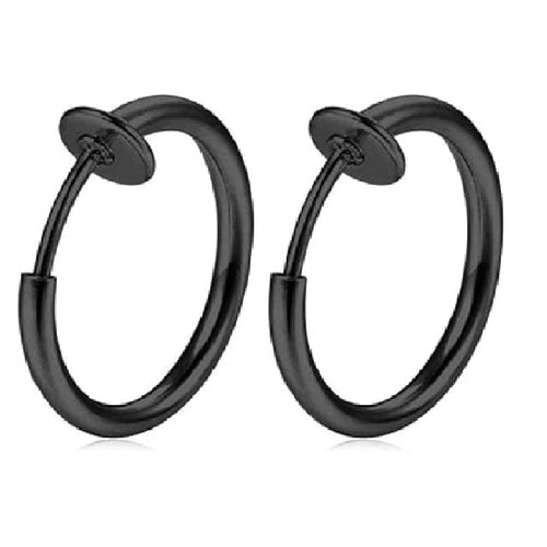 Salvatori Paris Black Fake Nose Lip Earring Ring Hoop 20G Nose Hoop Rings