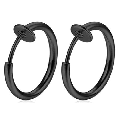 Salvatori Paris Black Fake Nose Lip Earring Ring Hoop 20G Nose Hoop Rings