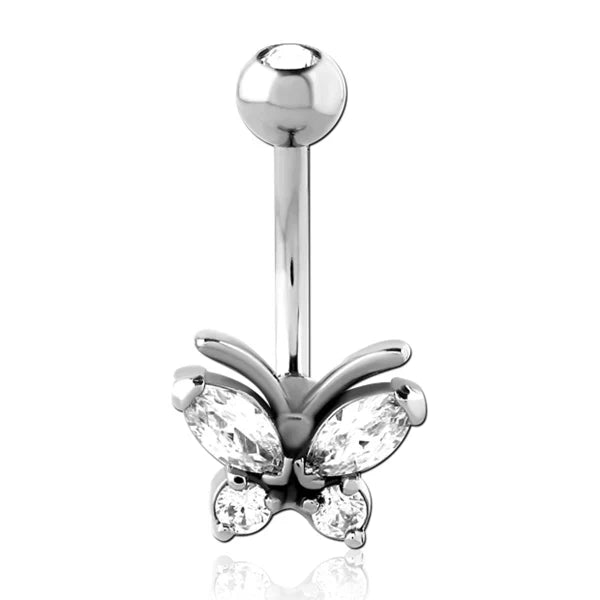 Salvatori Paris Surgical Steel Butterfly Belly Bar Piercing