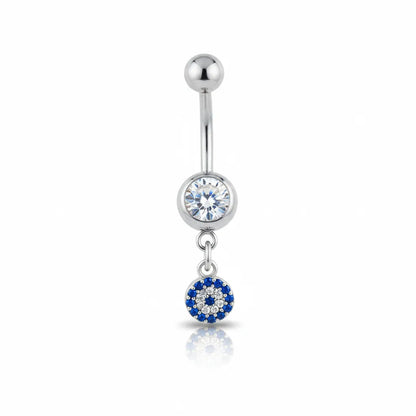 Salvatori Paris Surgical Steel Evil Eye Dangle Belly Button Ring