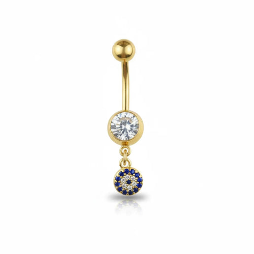 Salvatori Paris Surgical Steel Evil Eye Dangle Belly Button Ring