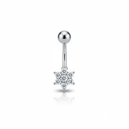 Salvatori Paris Surgical Steel Crystal Flower Cluster Belly Bar
