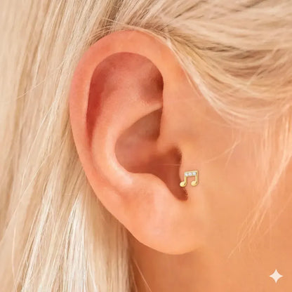 Salvatori Paris Crystal Music Note Tragus Piercing