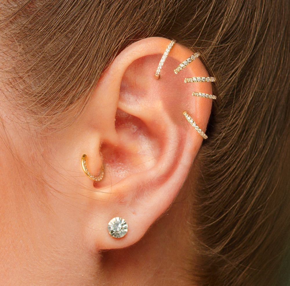 Salvatori Paris Crystal Hinged Segment Rook Piercing