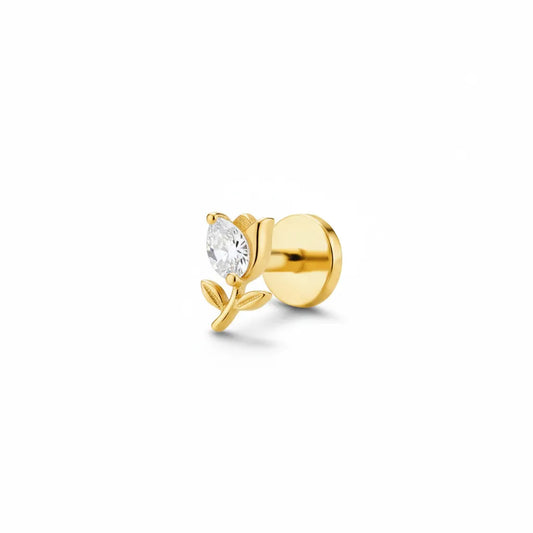 Salvatori Paris Crystal Tulip Flower Top Tragus Piercing