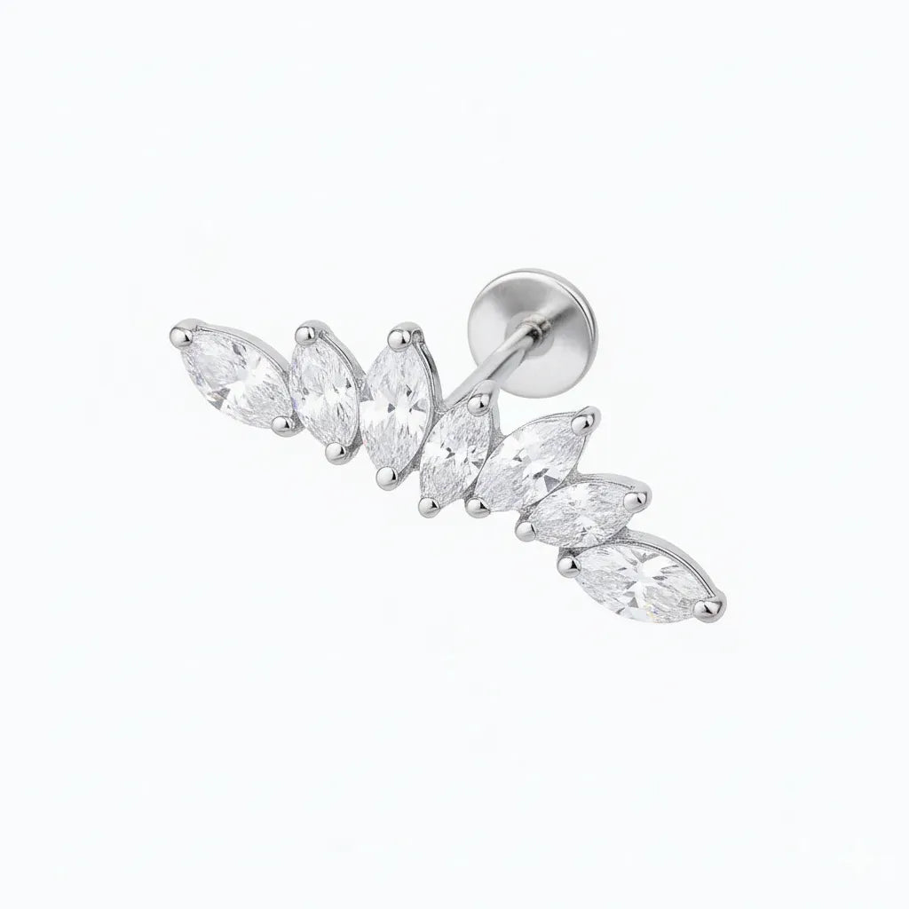 Salvatori Paris Crystal Curved Titanium Piercing