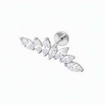 Salvatori Paris Crystal Curved Titanium Piercing