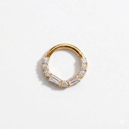 Salvatori Paris Titanium Gold Crystal Daith Piercing and Clicker