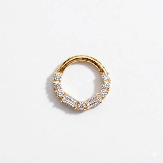 Salvatori Paris Titanium Gold Crystal Daith Piercing and Clicker