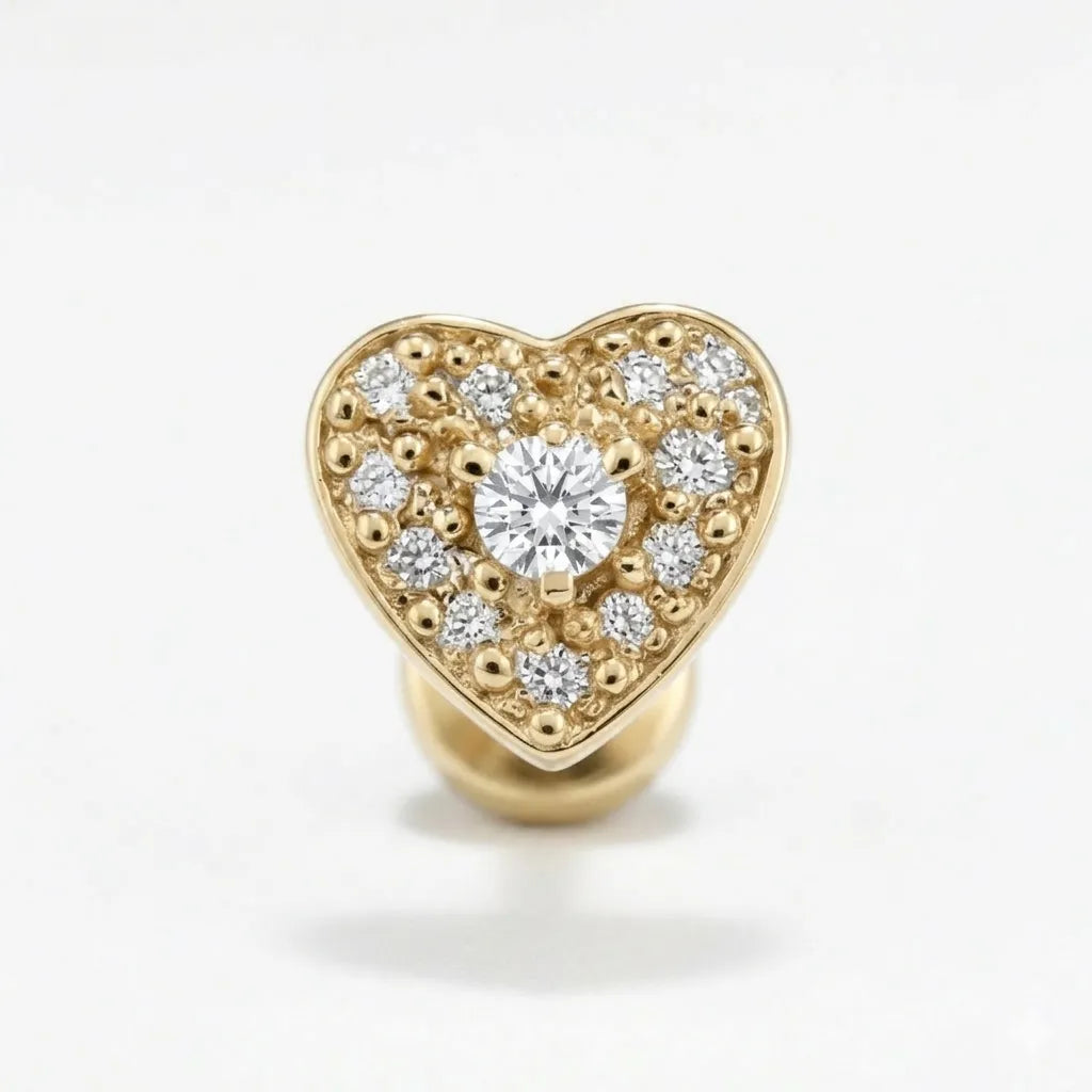 Salvatori Paris Crystal Heart Titanium Piercing