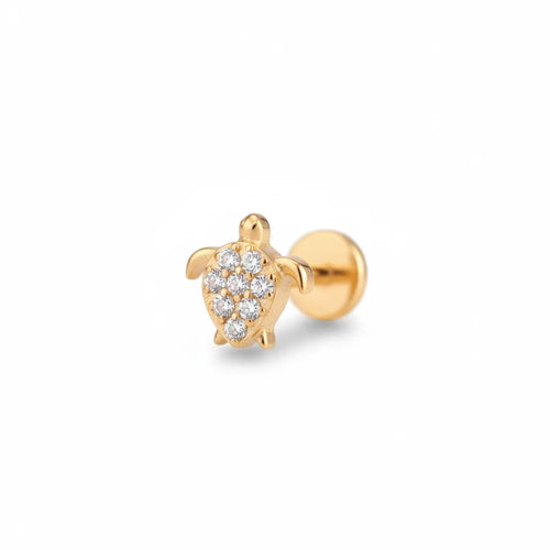 Salvatori Paris Crystal Turtle Surgical Steel Labret Stud