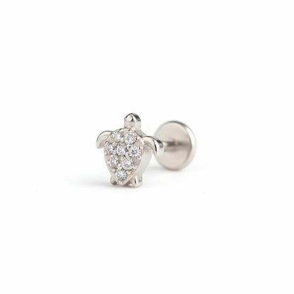 Salvatori Paris Crystal Turtle Surgical Steel Labret Stud