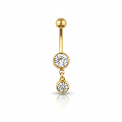 Salvatori Paris Surgical Steel Double Jewel Belly Button Ring