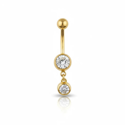 Salvatori Paris Surgical Steel Double Jewel Belly Button Ring
