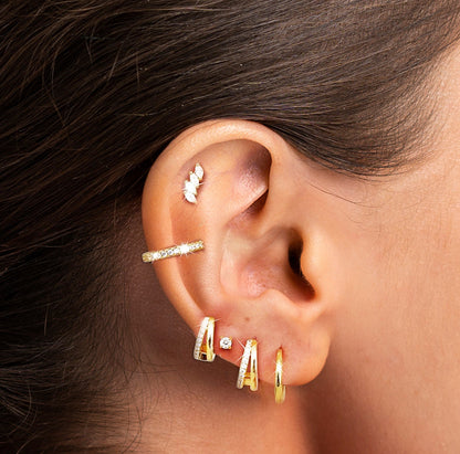 Salvatori Paris Crystal Clicker 6 Piece Ear Piercing Set