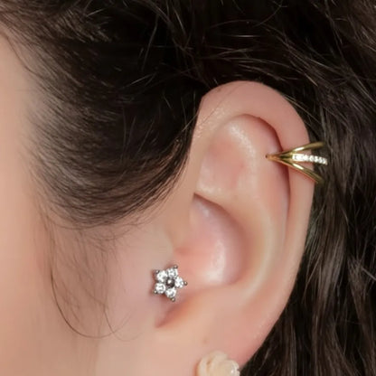 Salvatori Paris Triple Crystal Hinged Helix Piercing